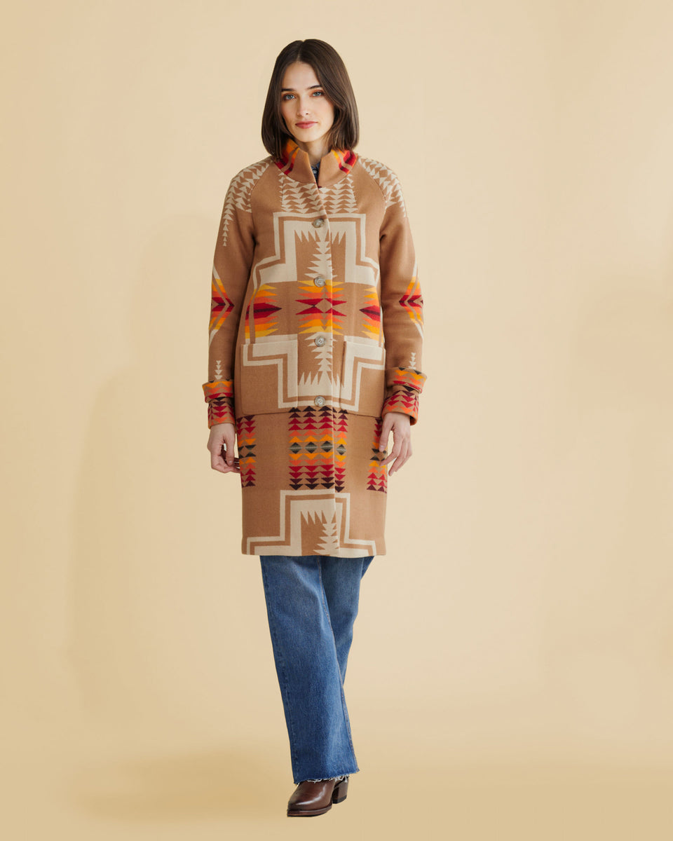 Pendleton 1930s Archive Blanket Coat Tan Harding