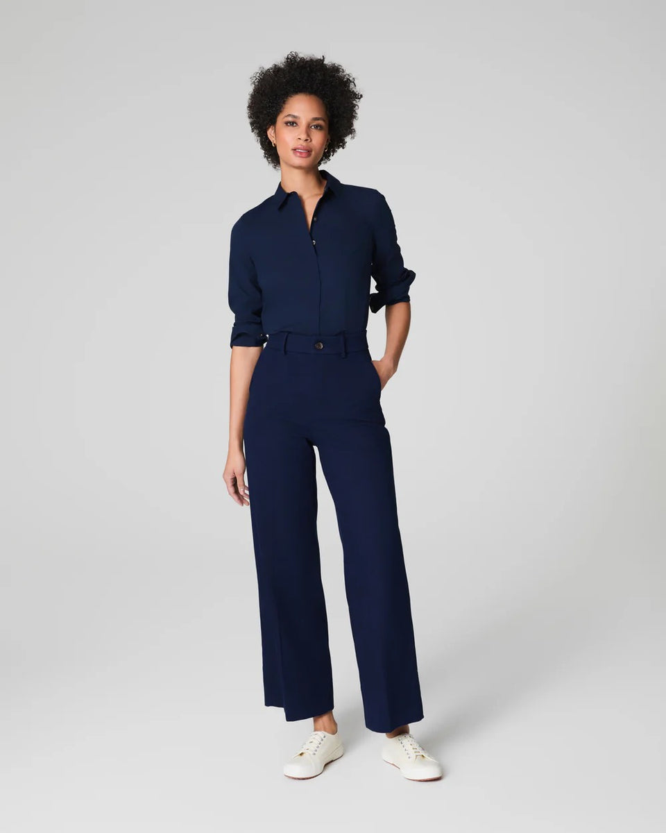 SPANXsupersmooth Stretch Twill Crop Wide Leg Timeless Navy – Mapel