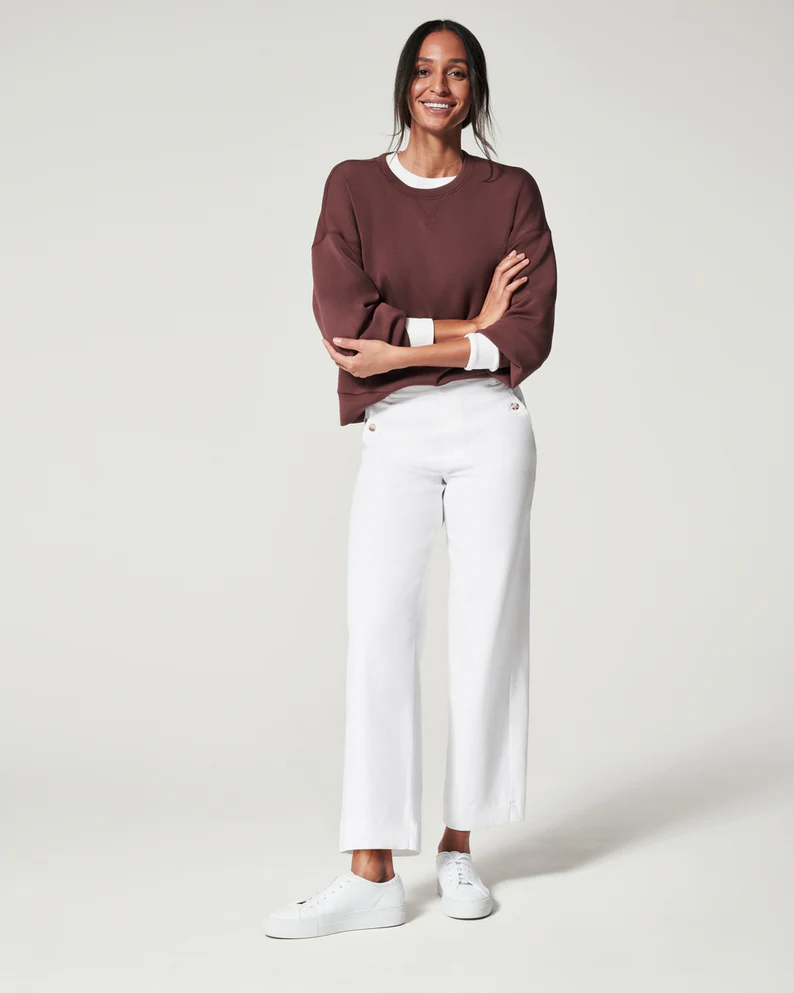 Spanx Stretch Twill Wide Leg Crop Pants Bright White – Mapel Boutique