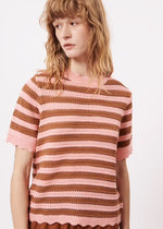 Cilya Knit Sweater Rose Stripe