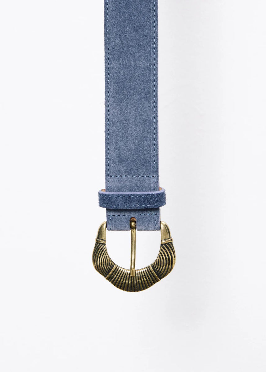 ベルト Belt - By Far - Leather - Blue FRNCH 100% Leather Belt - Blue Marine (Med: 27.5-29