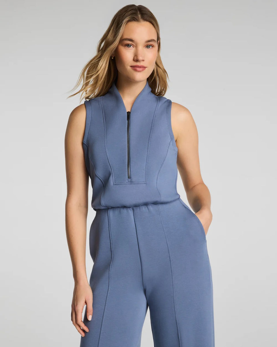 Spanx Air Essentials Shawl Collar Half Zip Jumpsuit Rain – Mapel
