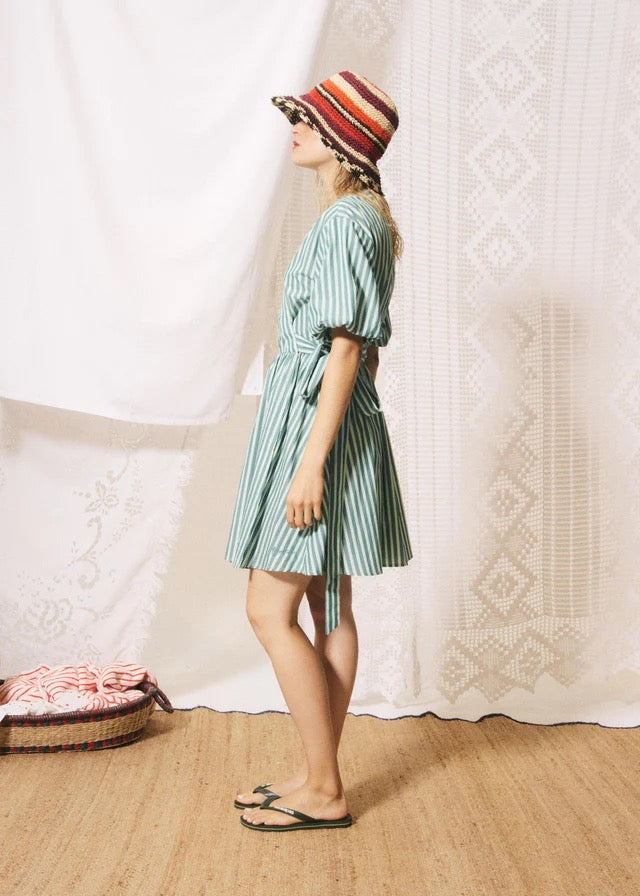 Sossio Dress Green Stripe – Mapel Boutique