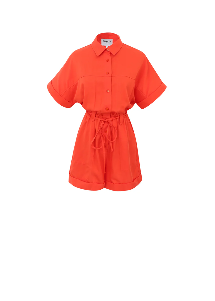 Lily Woven Romper Rouge