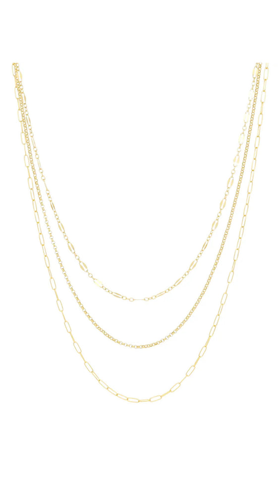 Agapantha Vanessa Trio Necklace Gold Fill
