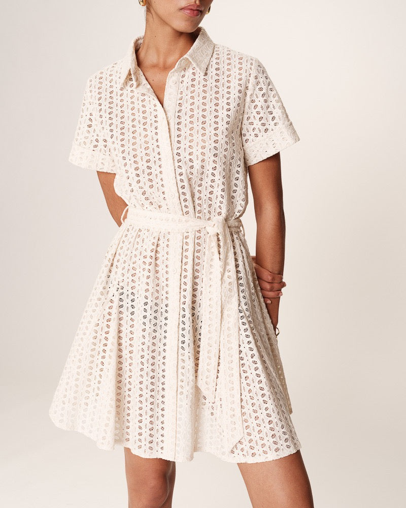 ecru lace dress A.L.C. Astrid Lace Midi Dress in Ecru, Size 6