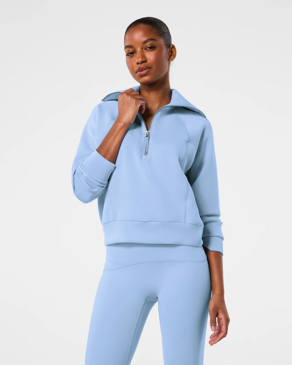 hanaஐ Spanx Air Essentials Half Zip Hydrangea – Mapel Boutique