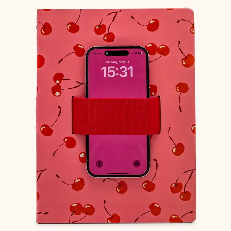 Fresh-Picked Cherries Casey Notebook with Phone Loop Fresh-Picked Cherries Casey Notebook with Phone Loop