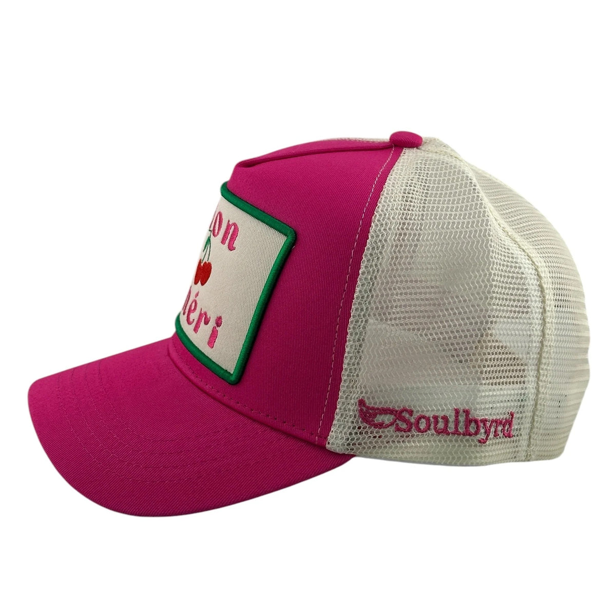 Anthropologie Mon Cherie New Pink Embroidered Cap Mon Cheri Trucker Hat Pink – Mapel Boutique main image 3