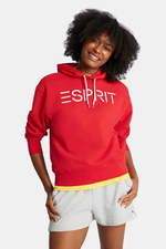 ESPRIT Unisex Logo Fleece Hoodie Red