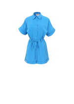 Lily Woven Romper Electric Blue