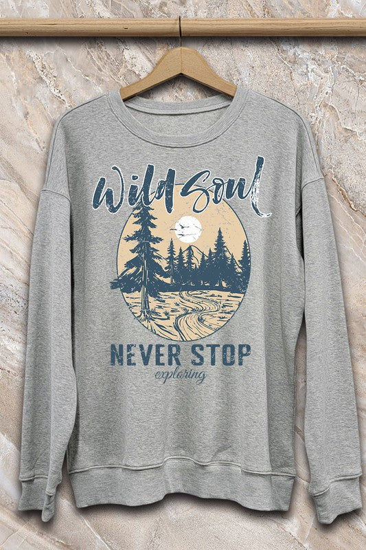 Wild Soul Graphic Sweatshirt Grey