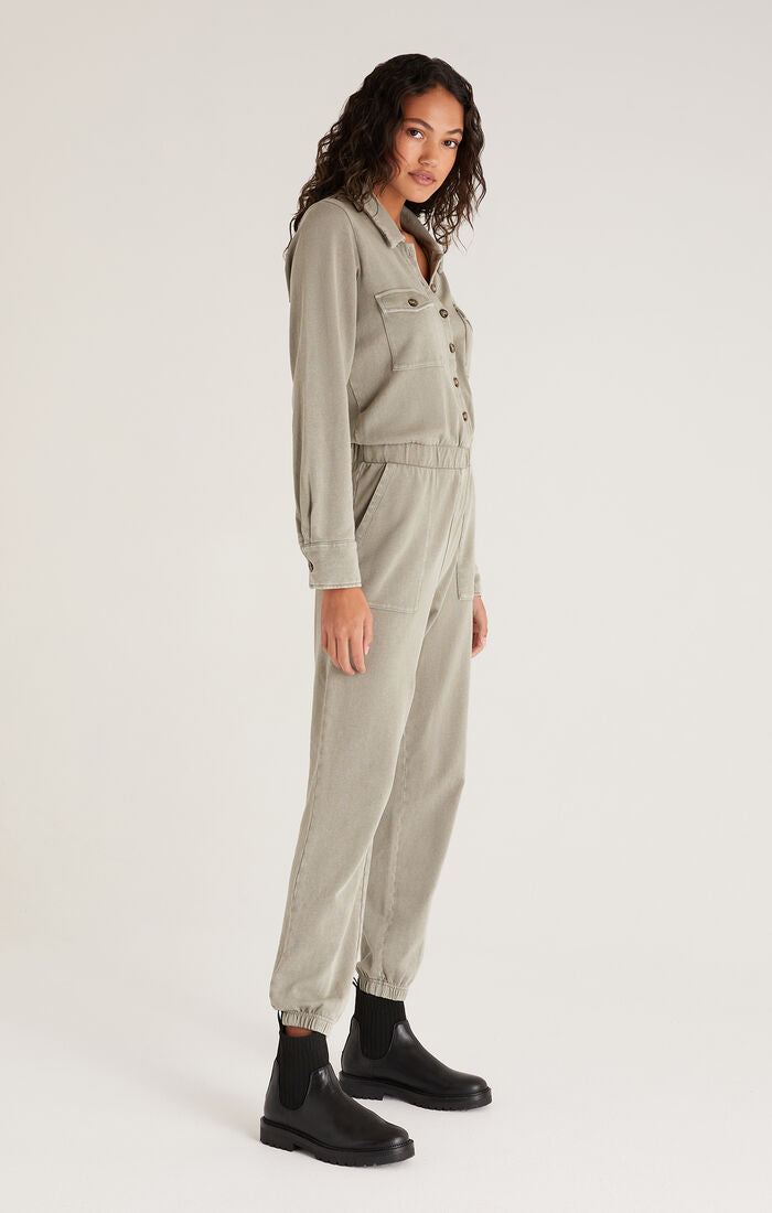 Cadet Cargo Jumpsuit Smoke Sage