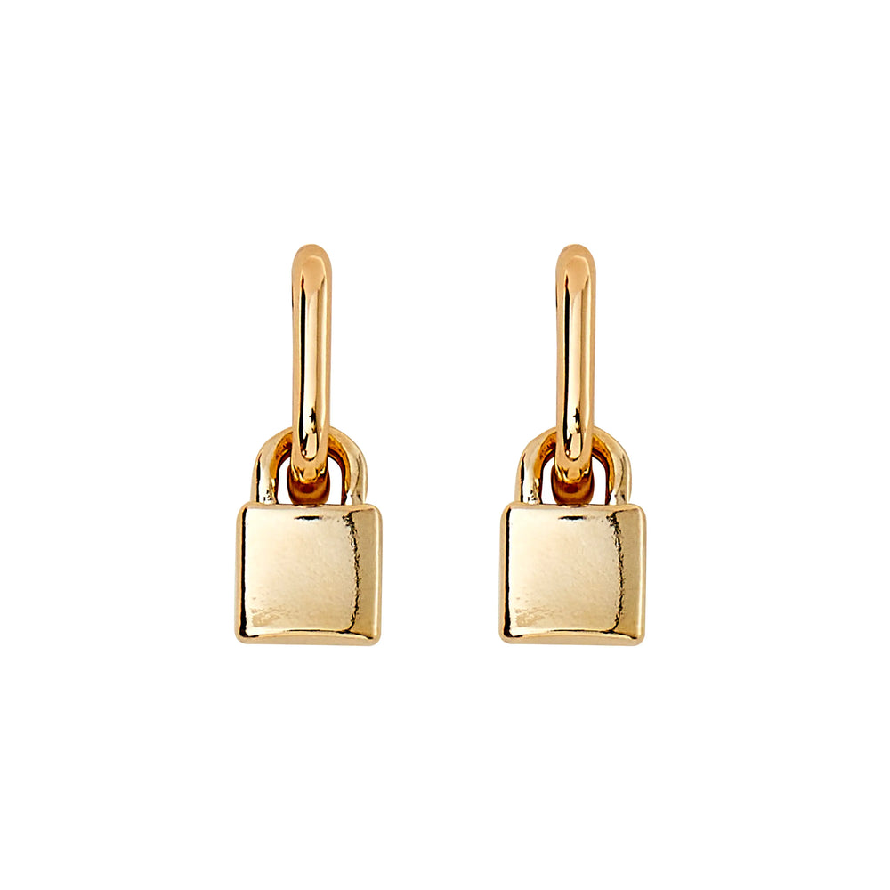 Lock Earrings Gold