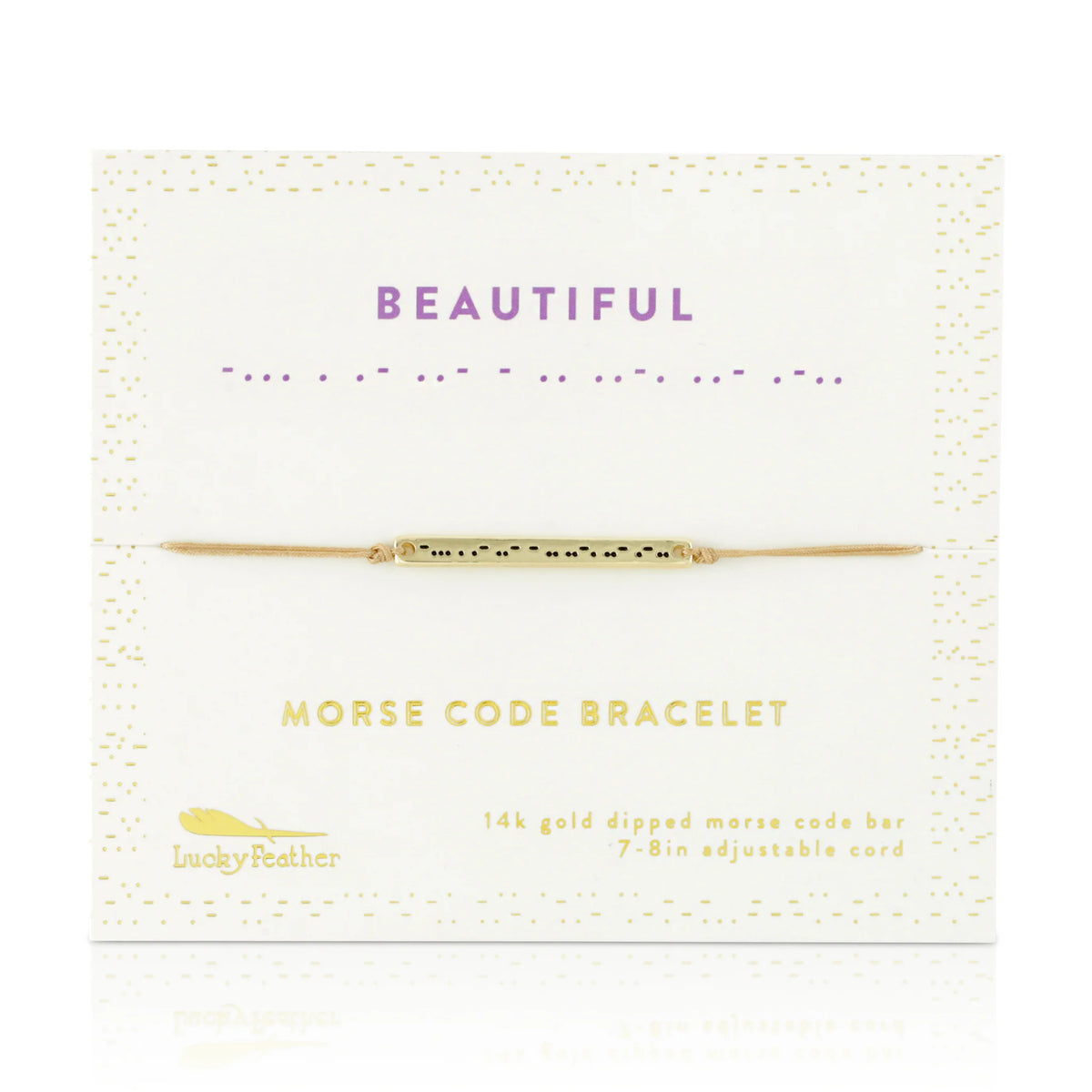 Lucky Feather Morse Code Brilliant Bracelet