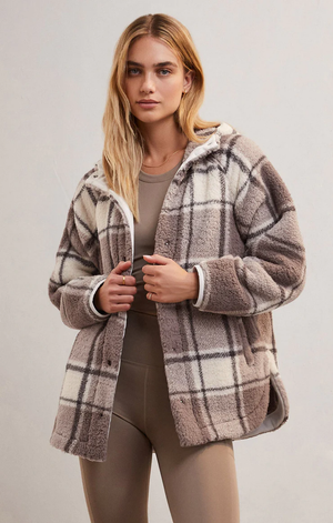 
            
                Load image into Gallery viewer, Cross Country Sherpa Jacket Lunar Grey Plaid
            
        