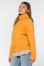 Tillie Turtleneck Sweater Marled Orange