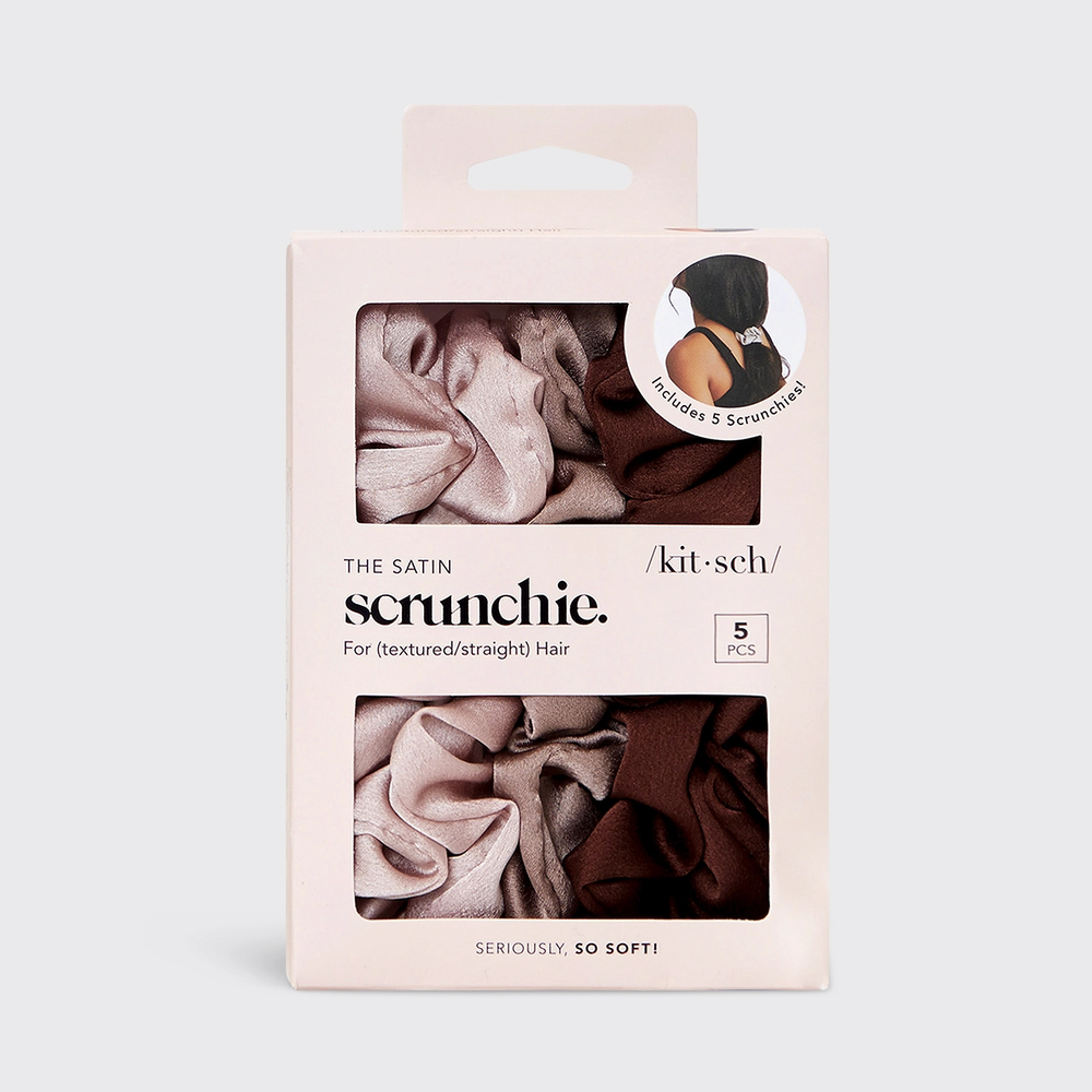 
            
                Load image into Gallery viewer, Satin Sleep Scrunchies 5pc Set - Cameo
            
        