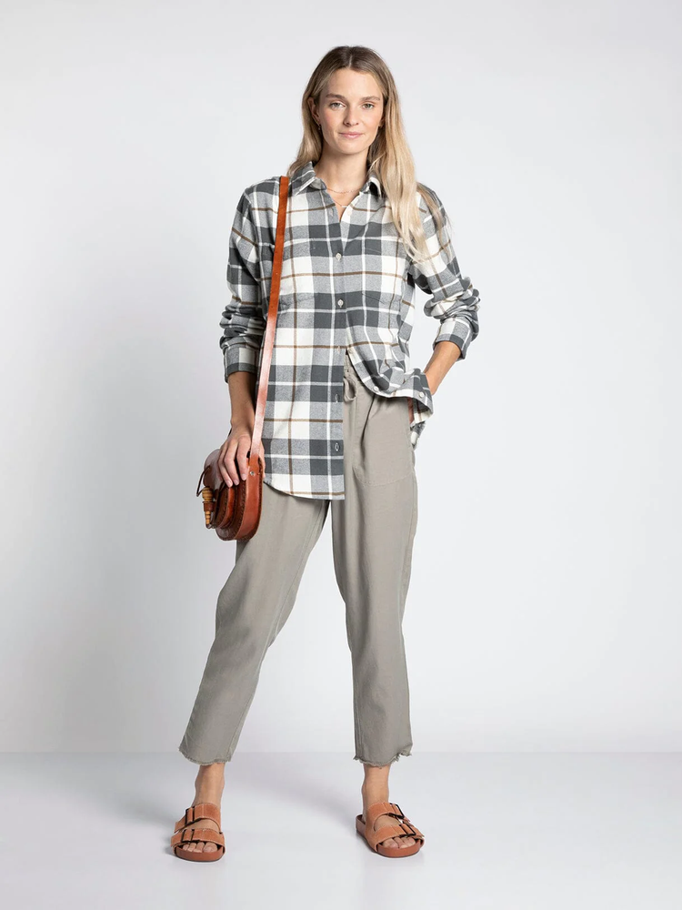 Lilou Shirt Black Olive Plaid