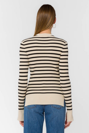 
            
                Load image into Gallery viewer, Teresa Stripe Sweater Black/Ivory
            
        