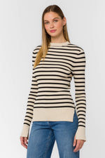 Teresa Stripe Sweater Black/Ivory