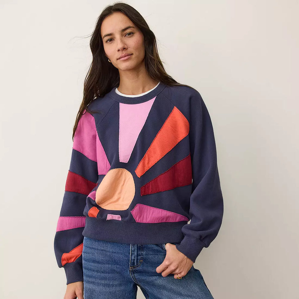 Cloud 9 Fleece Crewneck Navy Sunburst