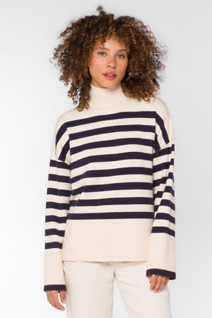 
            
                Load image into Gallery viewer, Cadan Sweater Navy/Ivory Stripe
            
        