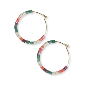 
            
                Load image into Gallery viewer, Victoria Mixed Beaded Hoop Earrings Port
            
        