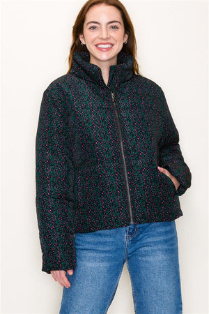 
            
                Load image into Gallery viewer, Elaine Puffer Jacket Floral Print Black
            
        
