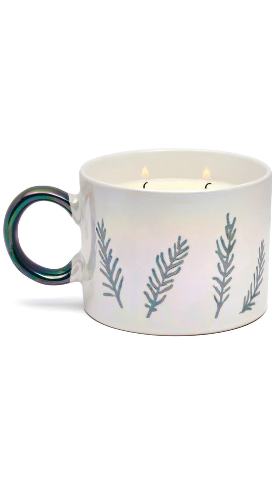 Cypress Fir Holiday 8 oz Mug Candle White