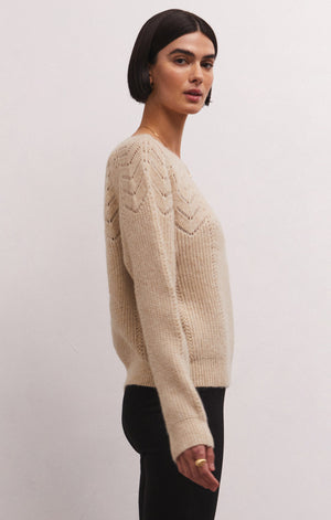 
            
                Load image into Gallery viewer, Sabine Pointelle Sweater Light Oatmeal Heather
            
        