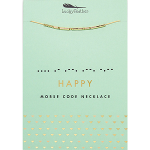 
            
                Load image into Gallery viewer, Morse Code Gold Necklace - Happy
            
        