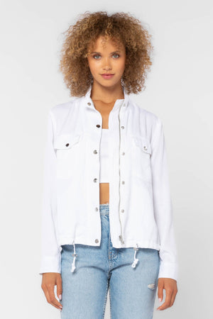 Dunkin Military Style Soft Tencel Jacket Optic White