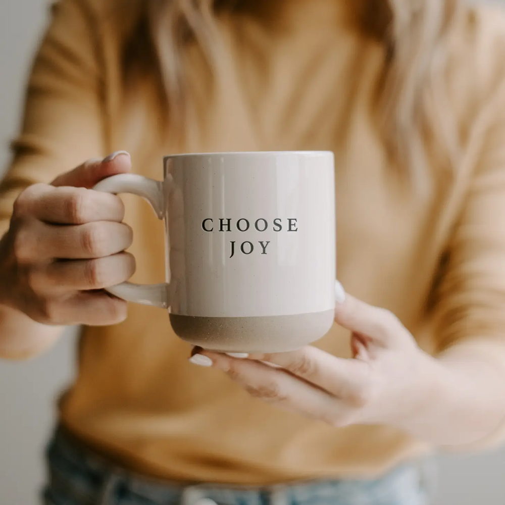 Cream Stoneware Mug 14oz - Choose Joy