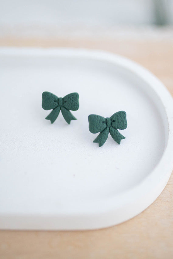 Festive Studs - Green Bows