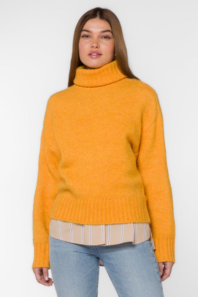 Tillie Turtleneck Sweater Marled Orange