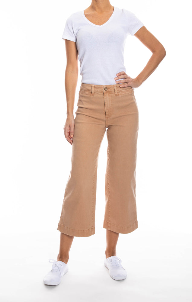 
            
                Load image into Gallery viewer, High Rise Wide Leg Cropped Pant Toast
            
        