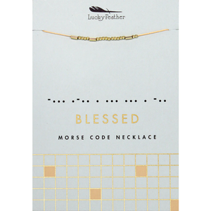 Morse Code Gold Necklace - Blessed