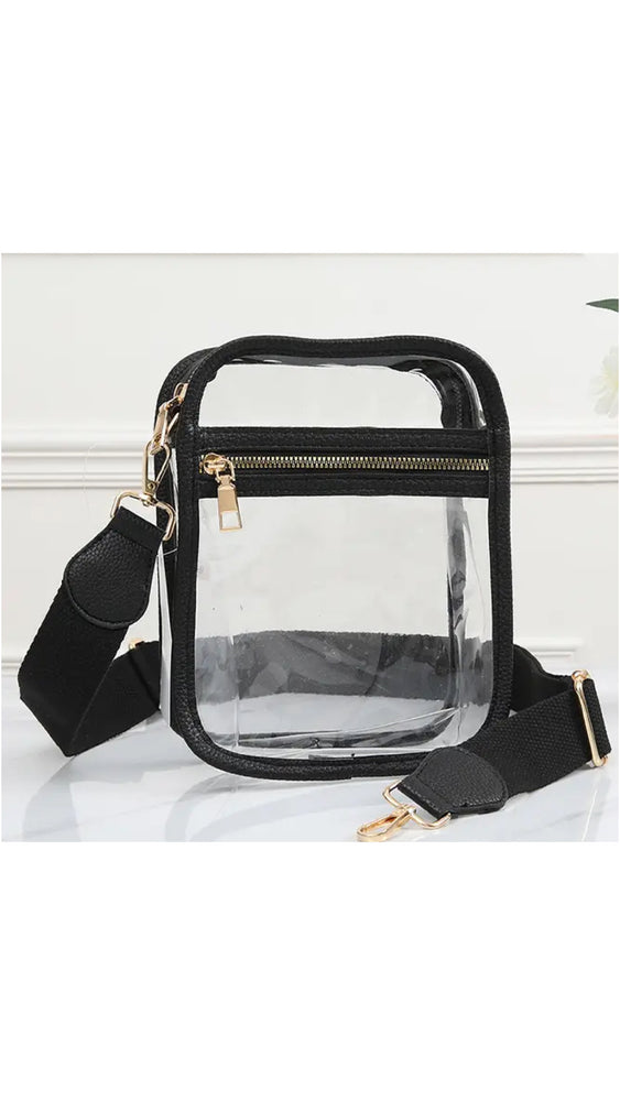 
            
                Load image into Gallery viewer, Clear Crossbody Mini Bag Black
            
        