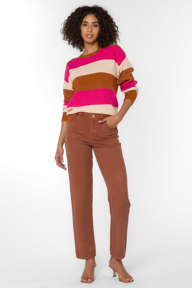 
            
                Load image into Gallery viewer, Cornell Stripe Sweater Clayberry
            
        