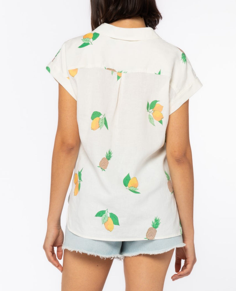 Ilene Short Sleeve Top Lemon/Pineapple