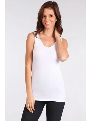 
            
                Load image into Gallery viewer, Reversible V-Scoop Neck Tank White OSFM
            
        
