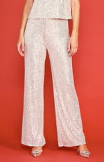 Sequin Flared Pants Champagne