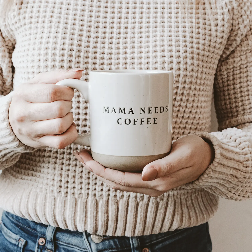 Cream Stoneware Mug 14oz - Mama Needs Coffee