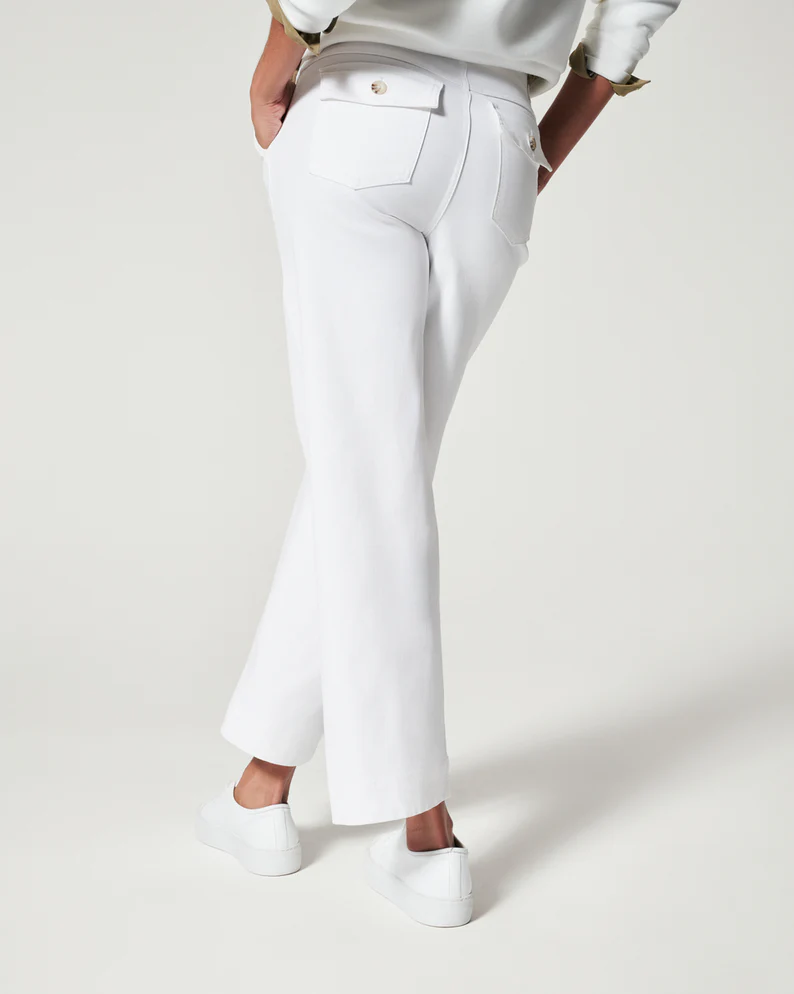 
            
                Load image into Gallery viewer, Spanx Stretch Twill Wide Leg Crop Pants Bright White
            
        