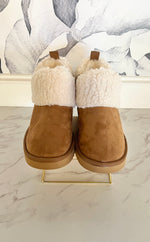 Mini Braid Sherpa Ankle Bootie Tan