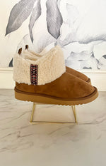 Mini Braid Sherpa Ankle Bootie Tan