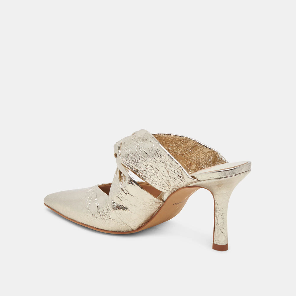 Kelsy Heels Platinum Distressed Leather