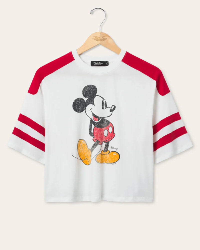Mickey Striped Crop Tee Vintage White/Red – Mapel Boutique