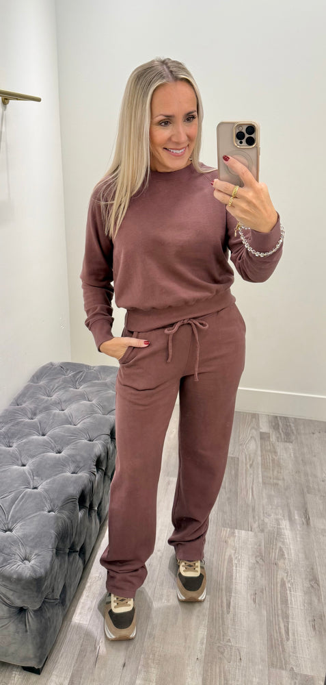 Vintage Dye French Terry Crew Neck Raisin